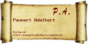 Paunert Adalbert névjegykártya